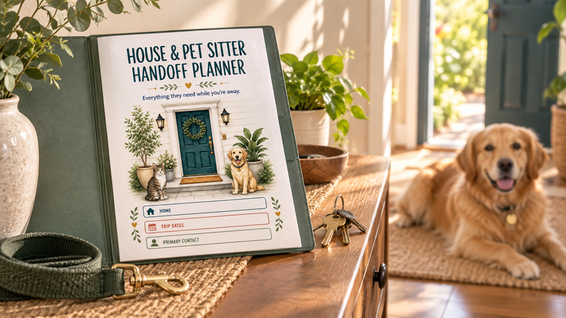 House & Pet Sitter Handoff Planner