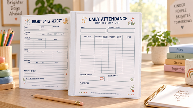 Complete Daycare Forms & Communication Binder