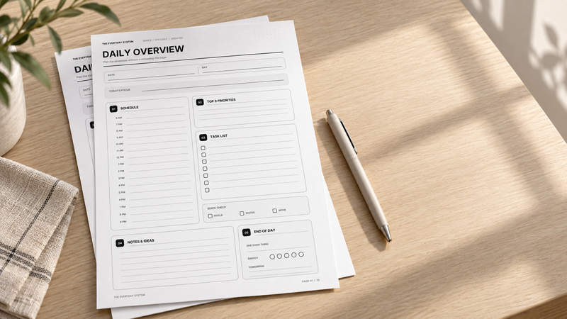 Minimalist Everyday Planner System